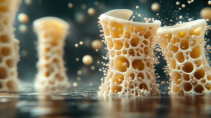 Poster - Abstract Cellular Structure with Yellow Hues.