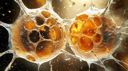 Poster - Microscopic Cells Dividing and Multiplying.