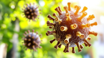 Aufkleber - Coronavirus Close-up with Blurred Background.