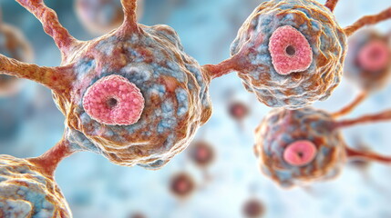 Poster - Microscopic View of Cancer Cells.