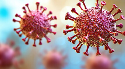 Aufkleber - 3D illustration of a virus cell.