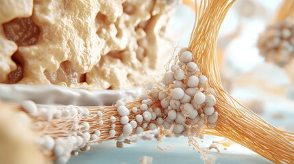 Poster - Abstract Microscopic Structure with Tendrils and Spheres.