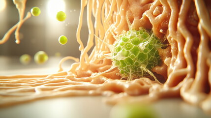Poster - Abstract Green Cell in a Soft Organic Structure.