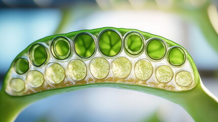Poster - Closeup of Green Plant Cells.