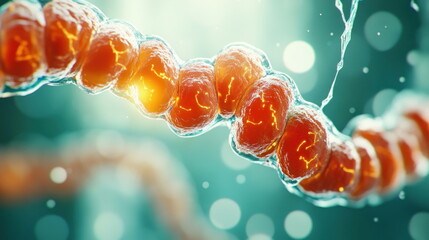 Aufkleber - Microscopic View of Bacteria Chain.