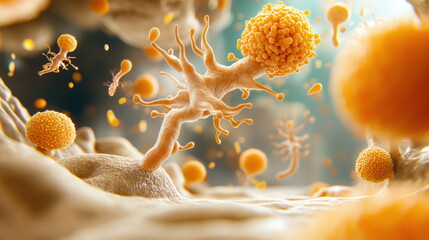 Aufkleber - Microscopic World: A Cell's Journey.