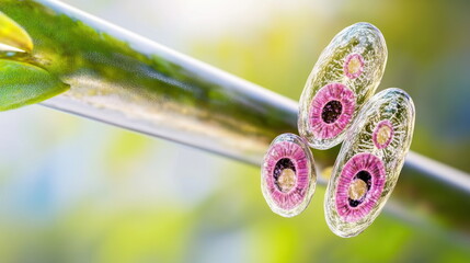 Poster - Close-up of Spores on a Plant Stem.