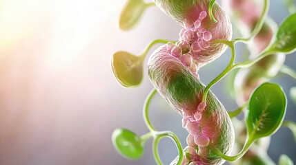 Aufkleber - Microscopic View of a Green Plant Stem.