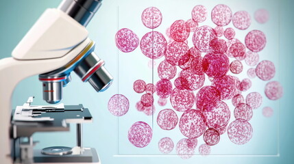 Aufkleber - Microscope and Red Cells.