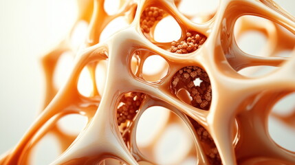 Aufkleber - Abstract 3D Structure with Orange Hues.