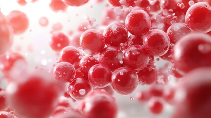 Poster - Abstract Red Spheres Floating in Water.
