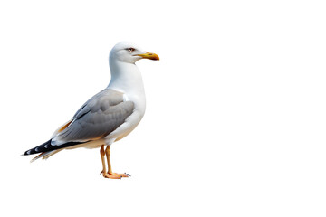 seagull bird isolated on white background transparent PNG and copy space