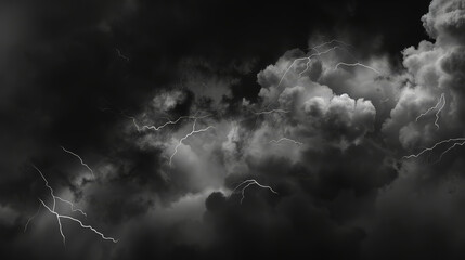 black stormy clouds with lightning