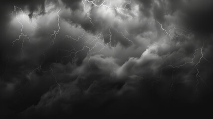 black stormy clouds with lightning