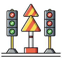 Traffic Light vector illustration.