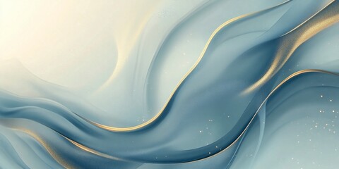 Wall Mural - a soft flowing abstract background in hues of blue and gold. this design features gentle curves and 
