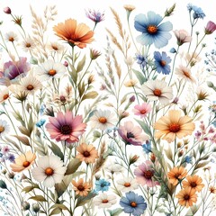 watercolor wildflowers