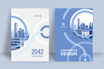 Wall Mural - city background business book cover design template