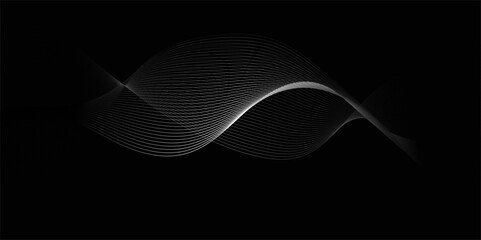 Abstract wave element for design. Digital frequency. Elegant abstract smooth swoosh speed gray wave modern stream. art background. Vector illustration. Wave with lines created using blend.