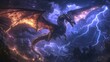 © Sergey - powerful dragon flying through a stormy sky filled with lightning
