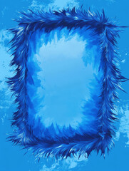 Sticker - Cool blue border with sharp edges and feather-like texture