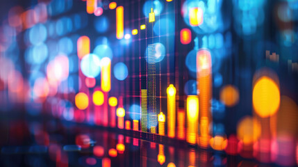 Wall Mural - A dynamic and abstract image featuring a cityscape composed of data points and lines, symbolizing the power of data analysis and visualization.