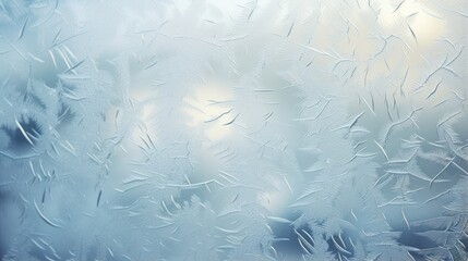 Frosted Windowpane Gradients. Frozen Glass Surface. Snowflake Crystals Art