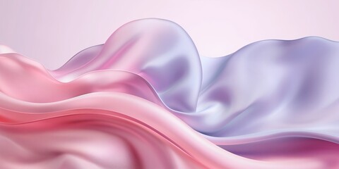 Abstract satin fabric in soft pink and purple waves