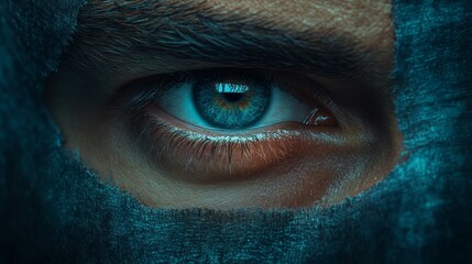 Sticker - A man's eye is shown in a blue tint