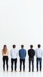 © Newvie - Group of diverse individuals standing together, facing away, minimalist style