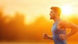 © Newvie - Runner in sunset, motion capture, fitness and health concept