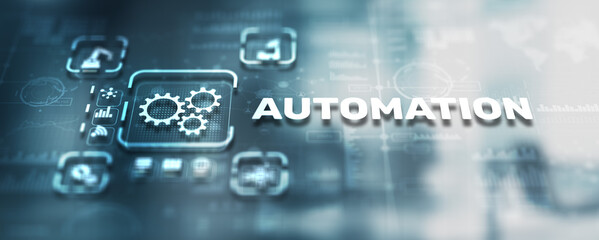 Wall Mural - automation business and industrial process automation rpa technology concept