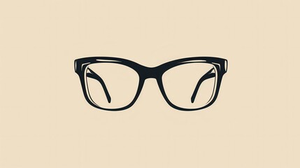 Poster - The stylish eyeglasses rest against a light backdrop, highlighting their elegant frame and transparent lenses. Perfect for everyday wear. Generative AI