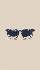 Poster - These stylish black eyeglasses feature reflective lenses, showcasing contemporary design and unique fashion elements. Generative AI