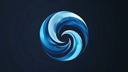 Wall Mural - a 3d rendering of a blue, interwoven, torus shape on a blue background.