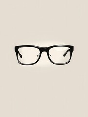 Poster - A pair of sleek black eyeglasses is presented against a soft, neutral backdrop, emphasizing their modern design and functionality. Generative AI