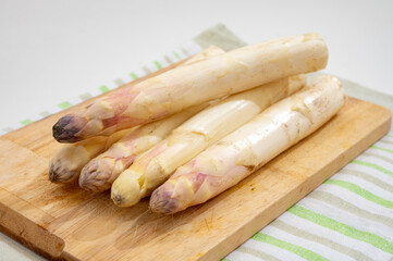 Sticker - Fresh raw white asparagus vegetables large size, ripe and tasty