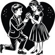 © MdAhasan - first love proposal romantic romance design icon silhouette vector concept