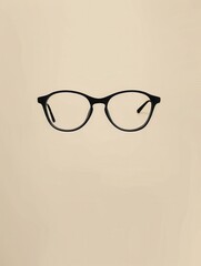 Poster - The black eyeglasses rest prominently against a neutral backdrop, highlighting their stylish and minimalistic frame design. Generative AI