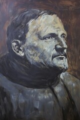 Poster - Portrait of a Thoughtful Man in Earthy Tones