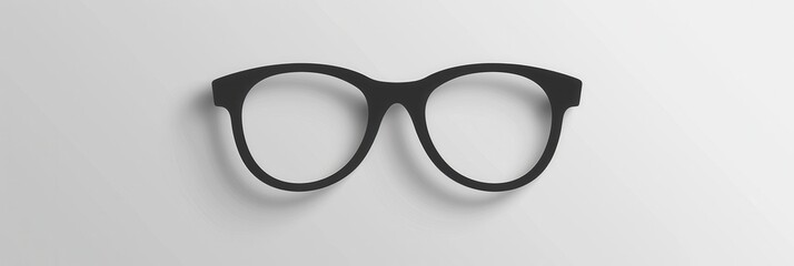 Poster - A pair of black eyeglasses is placed neatly on a light background in a sunlit setting, showcasing modern design and craftsmanship. Generative AI