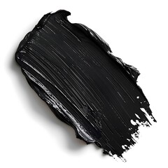 Wall Mural - Black oil paint stroke isolated on white background