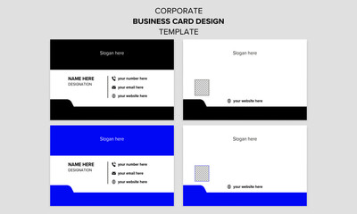 creative minimalist clean corporate business card, name card and visiting card design template with multiple color variation.