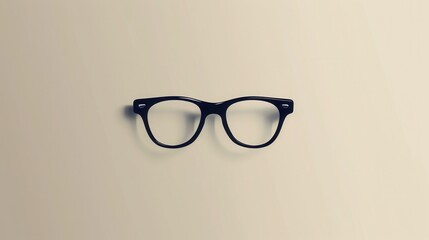 Aufkleber - This stylish pair of black eyeglasses rests on a soft, light-colored surface, highlighting their contemporary design and classic appeal. Generative AI