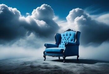 Blue armchair and sky