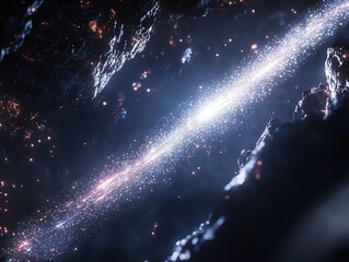 Wall Mural - Comet Tail Ultra Glistening 4K Textured Trail: Soaring Through Space with Sparkling Detail