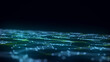 © ihor - Dynamic blue wave of particles and lines. Abstract futuristic background. Big data visualization. 3D rendering.