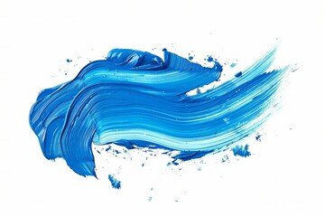 Canvas Print - Blue brush stroke isolated on white background