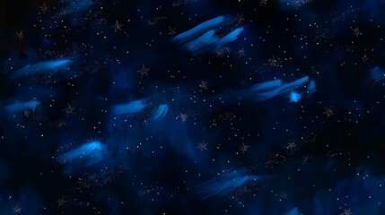 Wall Mural - abstract dark blue background with scattered stars and light streaks.