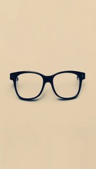 Poster - Black eyeglasses with a contemporary design are displayed prominently, highlighting their stylish frames and clear lenses on a neutral backdrop. Generative AI